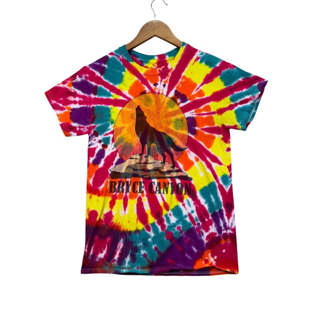 Bryce Canyon Body Rags Wolf Hippy Hiking National Park Art T-Shirt Tie-Dye S